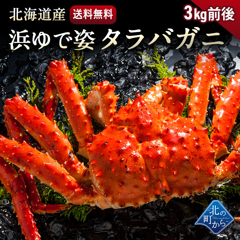 タラバガニ 北海道・オホーツク海産 【浜茹で急速冷凍 姿】 3kg前後 栄養価の高い身の引き締まったタラバガニ たらばがに 蟹 カニ かに