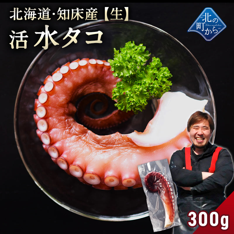 ミズダコ 活 300g 北海道 知床産 生食も可能で刺身にするととても美味しいです！ タコ 蛸 たこ みずだこ 水タコ