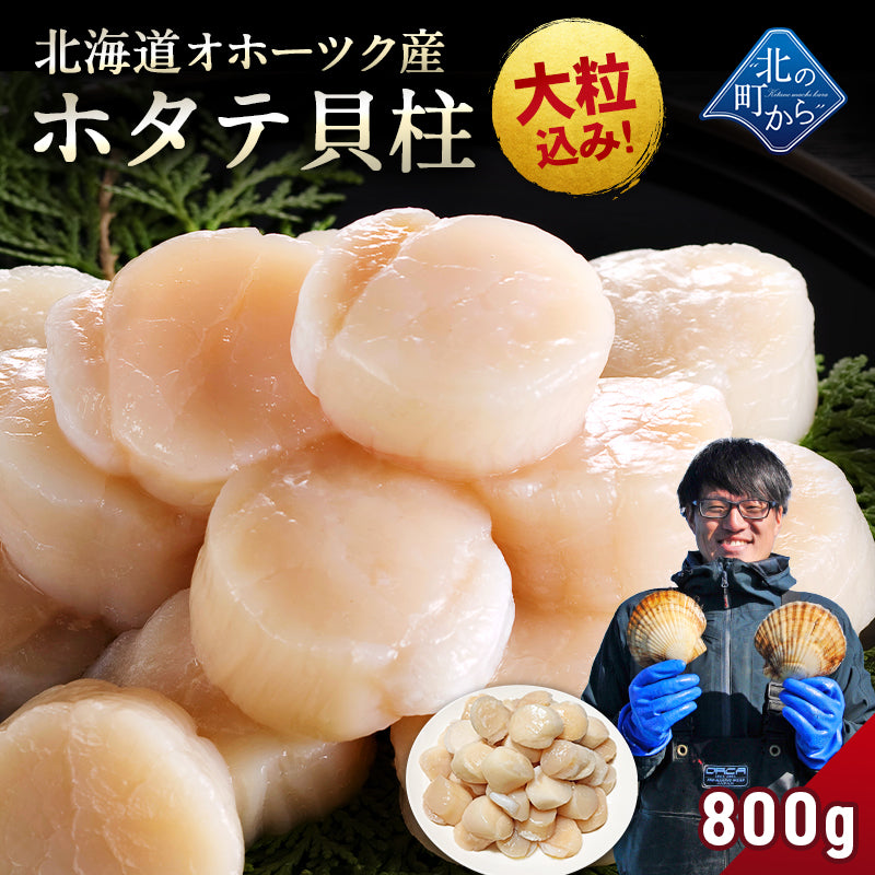 北海道 オホーツク産 ホタテ 800g ホタテ玉冷凍 大粒込み 新鮮なホタテならではの強い甘み、ぷりぷりとした食感をご堪能ください！ 帆立 ほたて ホタテ貝柱