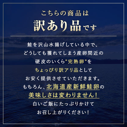 訳あり 鮭いくら 醤油漬け 1kg(500g×2個セット) 北海道産 いくら 鮭いくら 鮭卵 訳アリ わけあり 硬皮 完熟卵