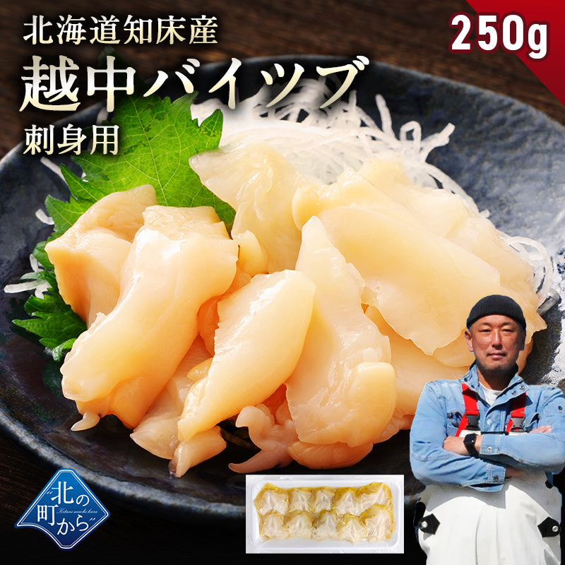 ＼2個まとめ買いで送料無料4,980円／ 北海道 知床産 越中バイツブ 開き 刺身用 250g~500g ツブ つぶ ツブ貝 つぶ貝 粒貝 バイツブ 生食用 生つぶ 刺身 魚介 海鮮 お取り寄せ 国産 産地直送