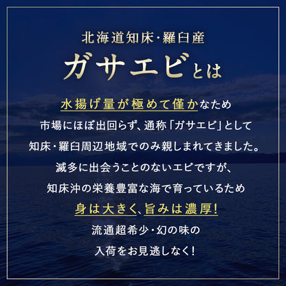 北海道 知床・羅臼産 ガサエビ 500g 栄養豊富な海で育ったエビは、旨みは濃く身は大きく！ ダイオウキジンエビ 魚貝 えび エビ 海老 冷凍 希少品 国産 産地直送 お取り寄せ グルメ 焼きエビ 海鮮鍋 味噌汁
