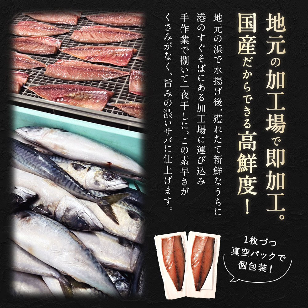 サバ半身 一夜干し 大サイズ 5枚前後 総重量1.3kg前後 北海道 知床・羅臼産  鯖 さば 干物 国産 天然 真空パック 焼魚 おかず ご飯のお供 お取り寄せ 冷凍 送料無料