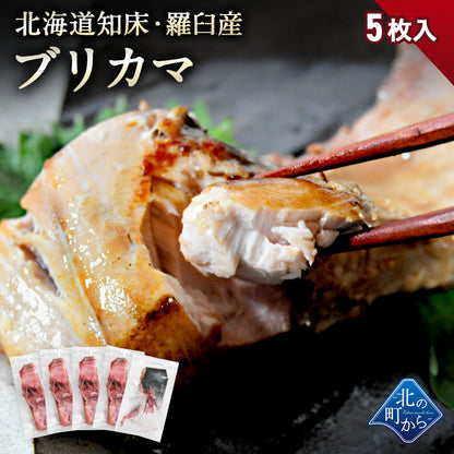 北海道 知床・羅臼産 ブリカマ 5枚 ぶりかま ブリ 鰤