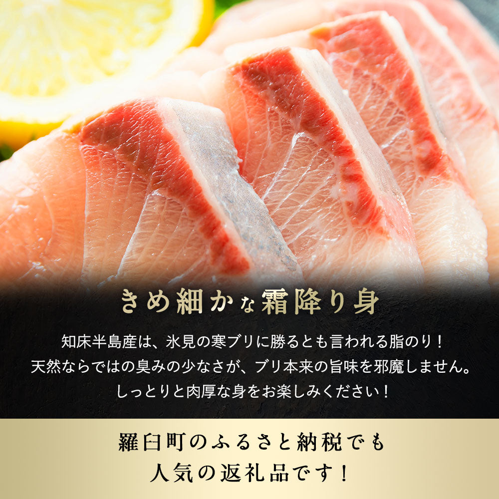 ブリ 北海道 知床・羅臼産 250g×2 羅臼町ふるさと納税でも人気の、良質な天然モノ！ 刺身 さしみ 短冊 鰤 ぶり 冷凍 真空パック
