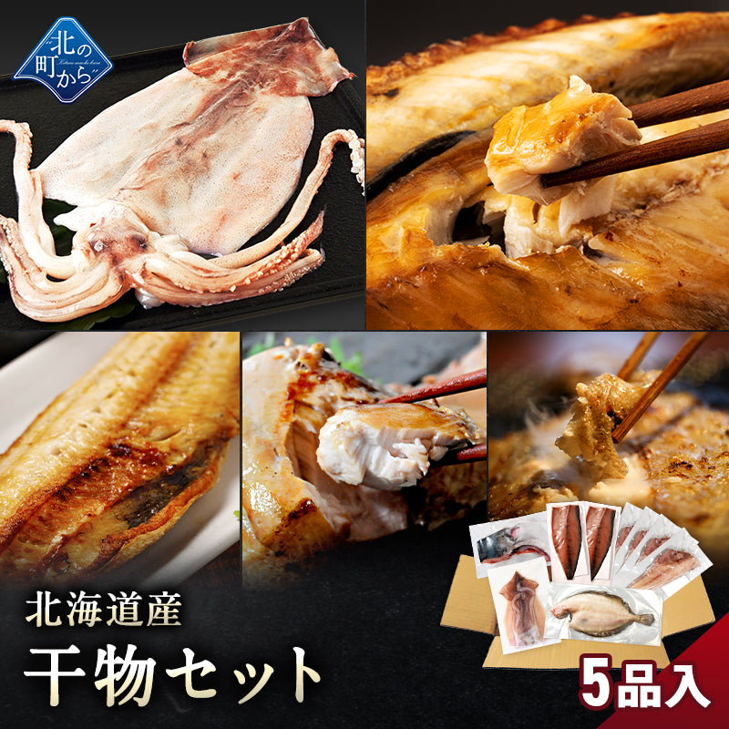 北海道産 干物セット 全5種 サバ一夜干し/ホッケ半身一夜干し/ナメタガレイ一夜干し/ブリカマ/イカ一夜干し お取り寄せ グルメ ギフト プレゼント 内祝い 国産 無添加